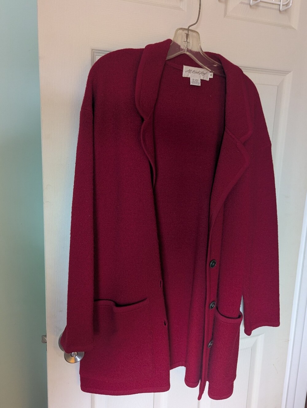 All Week Long Women's Burgundy Button-Front Cardigan Sweater